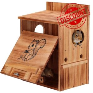 Large 2-Tier Squirrel House for Outside with Feeder