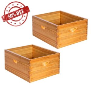 Honey Lake 2 Pack 10-Frame Langstroth Deep Brood Beehive Boxes