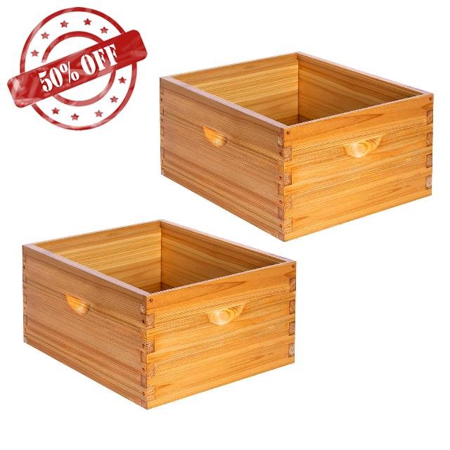 Honey Lake 2 Pack 10-Frame Langstroth Deep Brood Beehive Boxes