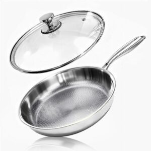 Titanium Pan - 12 Inch Non Stick Titanium Skillet for Cooking | Durable Scratch-Resistant Cookware