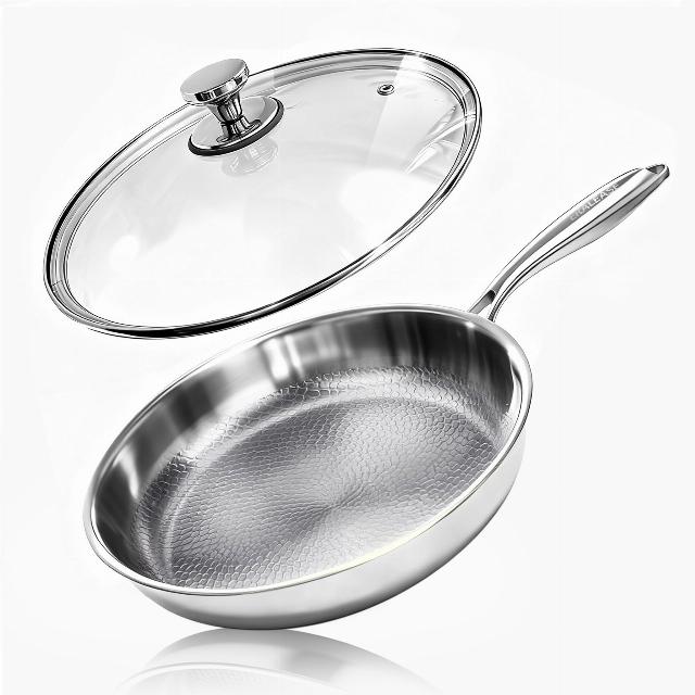 Titanium Pan - 12 Inch Non Stick Titanium Skillet for Cooking | Durable Scratch-Resistant Cookware