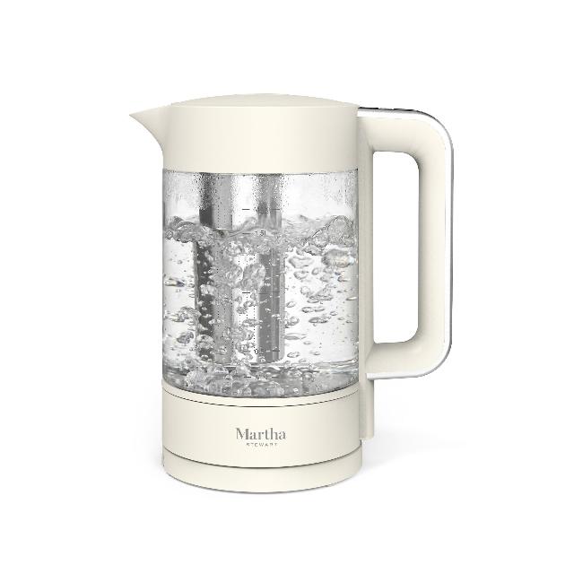 Martha Stewart  Electric Kettle with Removable Stainless Steel Tea Infuser