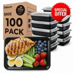 Glotoch Meal Prep Containers 32oz 100 Pack(200 Piece) with Lids