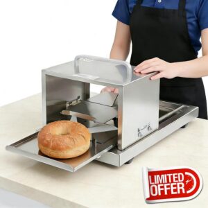 THOUSANDSUNNY Bagel Slicer Commercial Bagel Cutter Slicer Cutting Even Bread Bun Hamburger Large Manual Bread Slicer Tool for Kitche