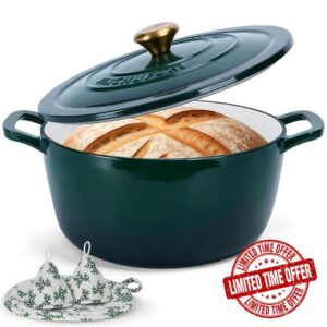 Enameled Cast Iron Dutch Oven with Lid – 5QT Heavy-Duty Pot