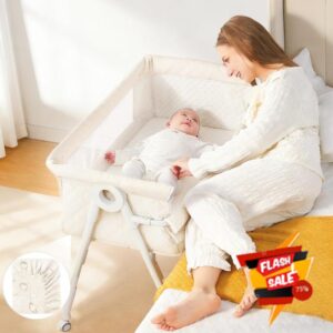 Baby Bassinet Bedside Sleeper - Upgrade Safety Bassinets with Crib Sheet