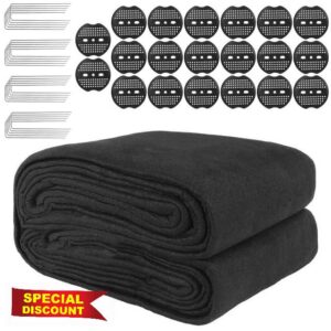 Pond Liner Non-Woven Geotextile Underlayment 10 x 15 Feet Thickened Outdoor Ponds Underlayment Landscape Fabric Kit with 20 U-Pins and Gaskets for Ponds