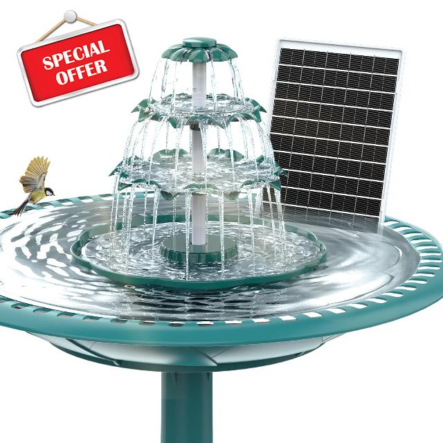 AISITIN 6.5W Solar Bird Bath Fountain