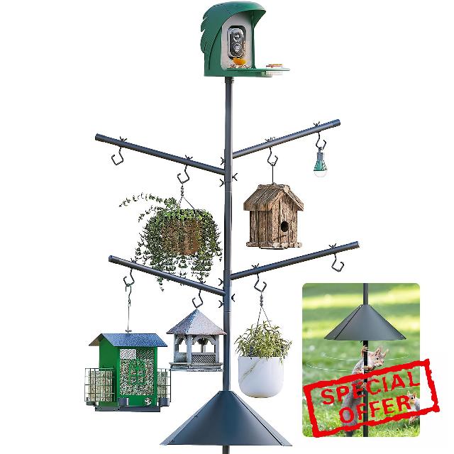 Bird Feeder Pole with Squirrel Baffle