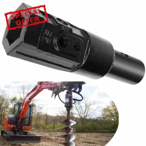 Heavy Duty Auger Adapter 2" Female Hex to 2-9/16" Male Round Bit Converter for Auger