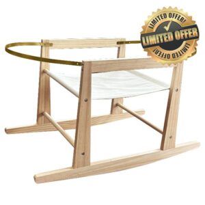 Calvana 2026 Pro Wooden Rocking Moses Basket Stand for Baby
