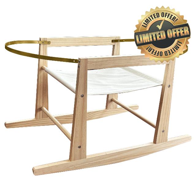 Calvana 2026 Pro Wooden Rocking Moses Basket Stand for Baby