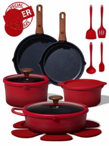 CAROTE 20Pcs Titanium Cookware Set