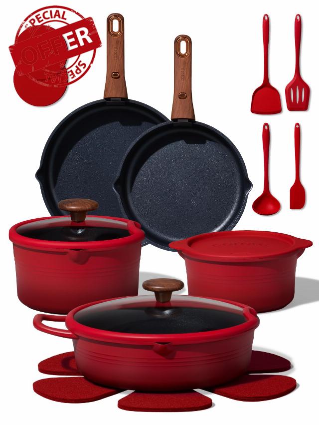 CAROTE 20Pcs Titanium Cookware Set