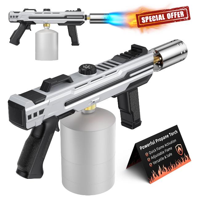 Powerful Propane Torch Gun with Adjustable Flame – Heavy-Duty Blow Torch for BBQ