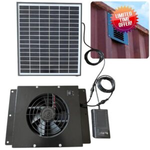 USA Containers Multi-Powered Shipping Container Wall Vent Fan – Solar + AC/DC 24/7 Exhaust