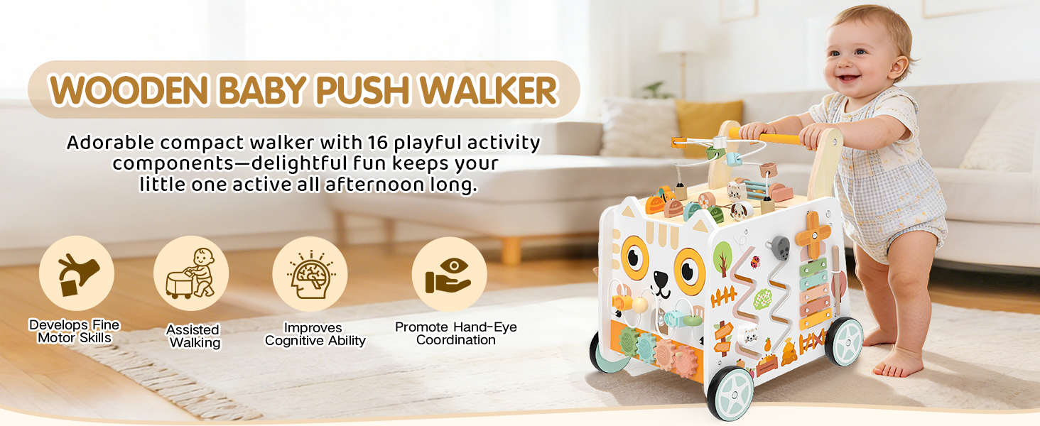 Wooden Kitty Baby Walker