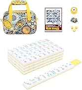 Kyerlish American Mahjong Tile Set with Printed Handbag, 166 Premium Pink Tile and Accessories, P...