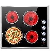 2 Burner Electric Cooktop, 12 Inch Electric Stove Top, 120V Double Burner Countertop Stove 2000W ...