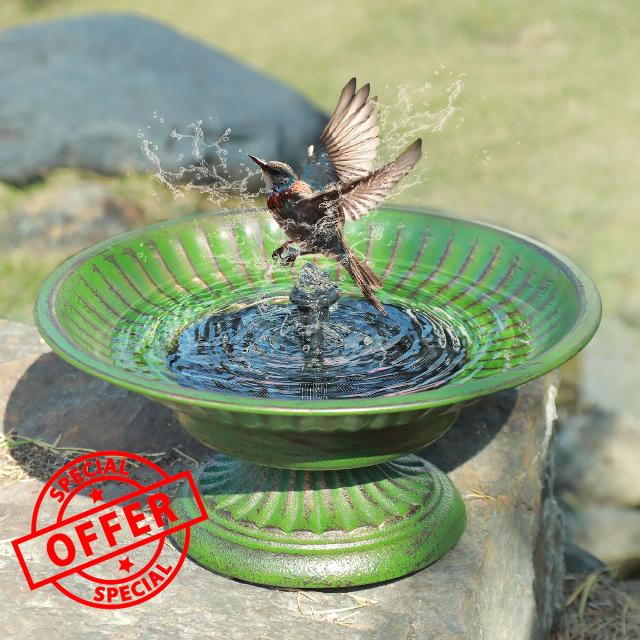 Solar Fountain Bird Bath