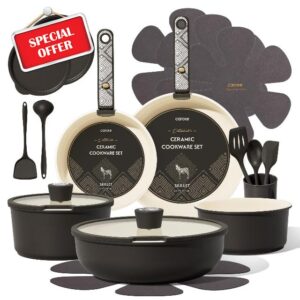 CAROTE 21-Piece Ceramic Cookware Set