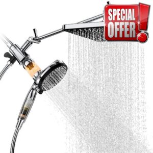 High Pressure Rain Shower Head Combo with Upgrade Magnetic Filtered Detachable Handheld Showerhead (10 Modes)
