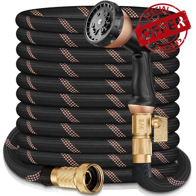 100FT Garden Hose w/10 Function Spray Nozzle