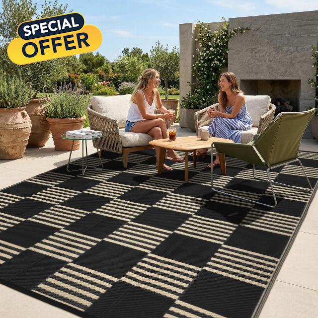 Garvee Waterproof Outdoor Rug 8x10
