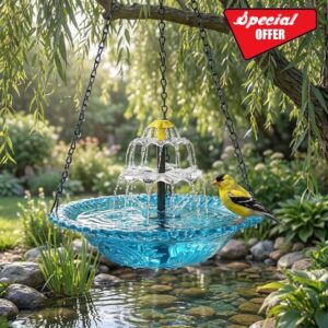 Hanging Solar Bird Bath Fountain