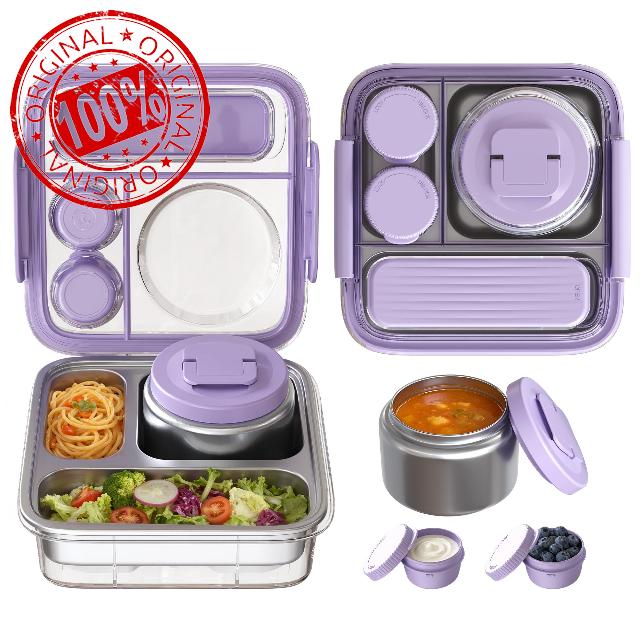Stainless Steel Bento Lunch Box for Kids Adults with 8oz Insulated Food Jar