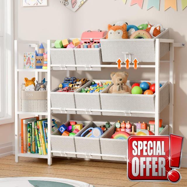 CODACE Kids Toy Organizers and Storage - Toy Shelf for Playroom， Kids Room and Living Room Organization