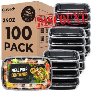Meal Prep Containers 24oz-100 Pack (200-Piece) Reusable Food Storage Containers with Lids Microwave
