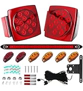 Lcrslitx Submersible LED Trailer Light Kit, IP67 Waterproof 12V DOT Stop Tail Turn Signal Lights ...