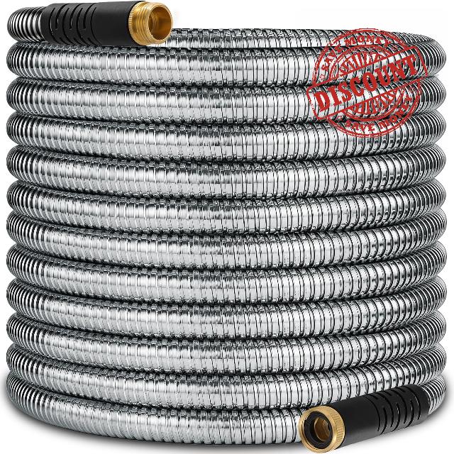 150 ft Stainless Steel Garden Hose - 2026 New Upgraded Metal Water hose - Flexible Water Hoses Pipes with Latex Core
