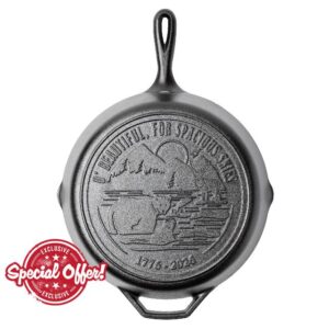 Lodge 12 Inch Cast Iron Skillet – Pre-Seasoned Frying Pan with Teardrop Handle – Oven