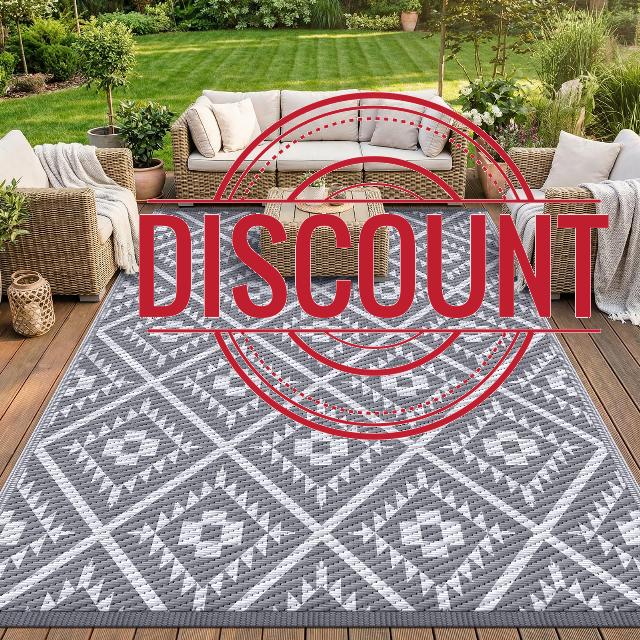 COOLTOP 9'x12’ Outdoor Rug for Patios Porches