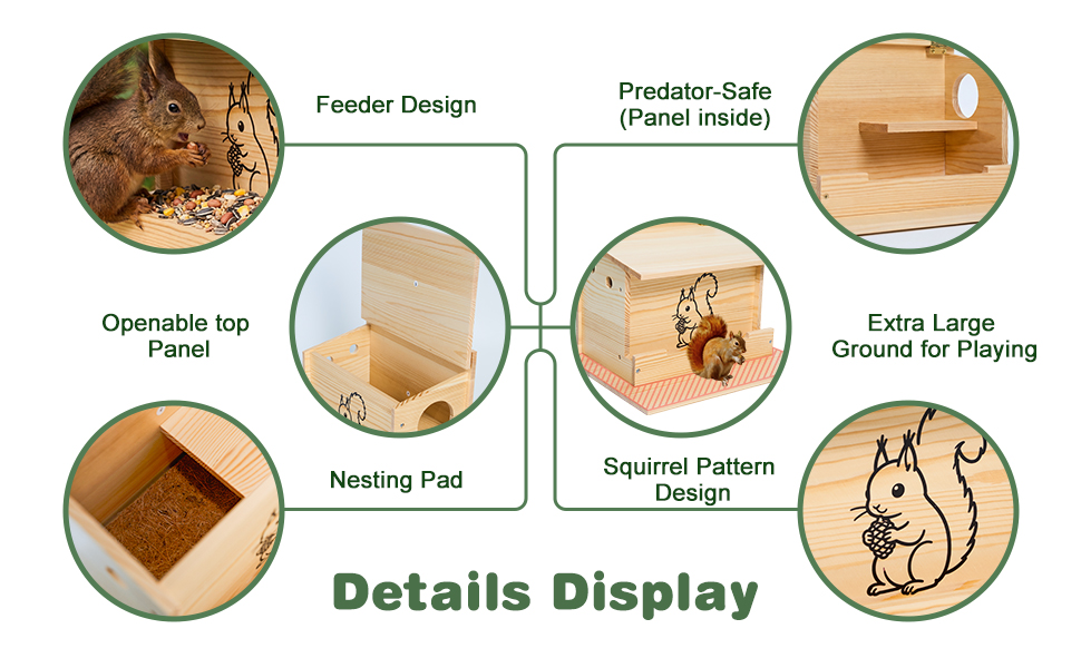 Wooden Squirrel Houses