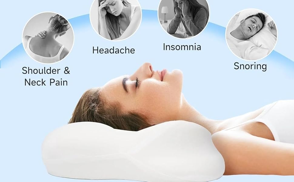 Cloud Ergonomic Memory Foam Pillow for Neck Pain