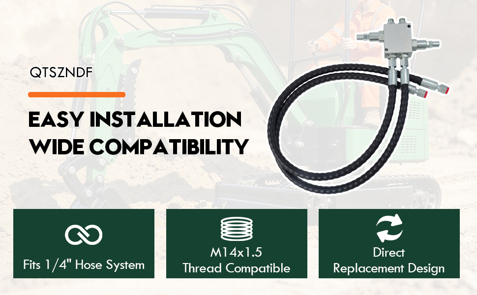 hydraulic valve 1/4 hose M14x1.5 thread excavator swing valve kit