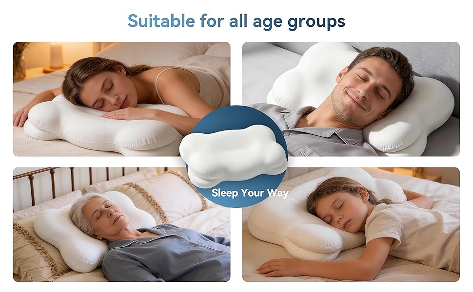 Cloud Ergonomic Memory Foam Pillow for Neck Pain