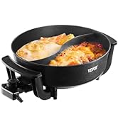 VEVOR Hot Pot with Grill, 2300W 2-in-1 Electric Smokeless Grill and Hot Pot, Removable Shabu-shab...
