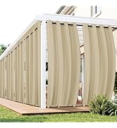 RichSets Outdoor Curtains for Patio Waterproof - 6 Panels Privacy Weatherproof Outside Curtains w...