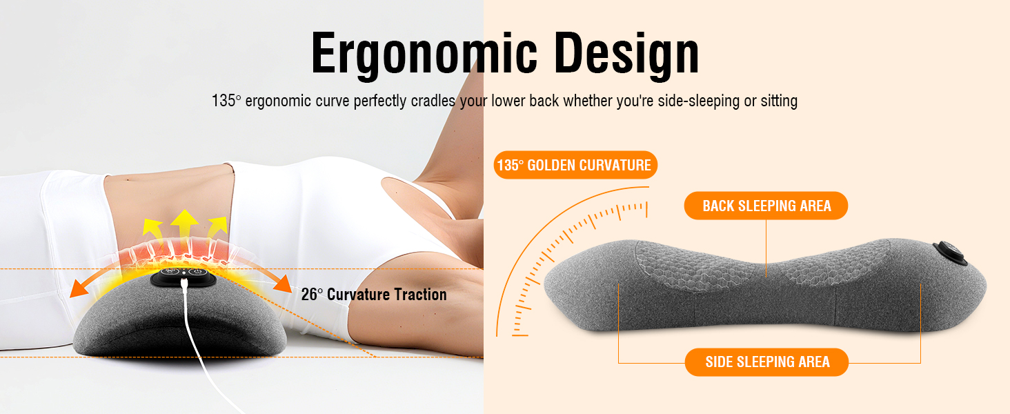 lower back support pillow bed massager chair back massager