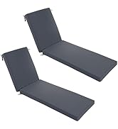 Summsun Chaise Lounge Cushions Outdoor Set of 2 - Waterproof and Fade Resistant Sun Lounger Repla...