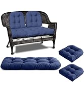 DVUAY Wicker Chair Cushions 3 Piece Set, Waterproof Outdoor Cushions for Patio Furniture, Lovesea...