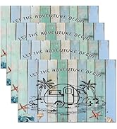 Homewish Camper Van Throw Blankets,Coastal Beach Fleece Blanket,Kids Girls Boys Adult Coconut Tre...
