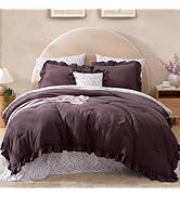 BLOOMHAVEN Queen Comforter Set - 7 Pieces Ruffle Pink Bedding Sets, Shabby Chic Farmhouse Bed in ...