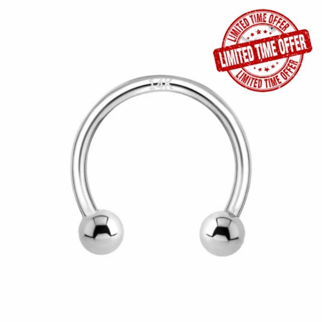 14k Yellow/White Gold 16G Horseshoe Nose Rings for Women Men