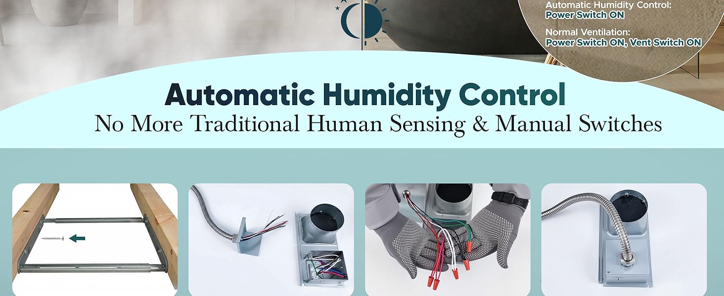 bathroom exhaust fan with humidity sensor