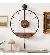 30.7×20 Inch Large Modern Decorative Wall Clocks for Living Room,Big Metal Minimalist 3D Arabic N...